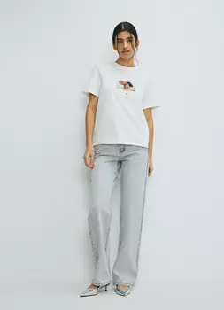 Футболка с принтом, Белый