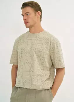 Футболка с принтом, Бежевый