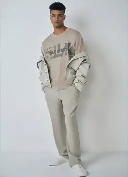 Футболка с принтом, Бежевый