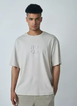 Футболка с принтом, Бежевый