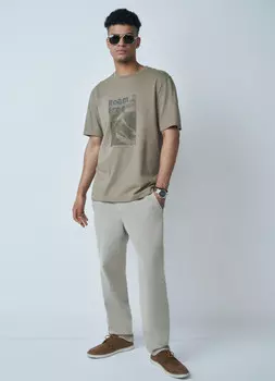 Футболка с принтом, Бежевый