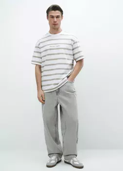 Футболка с принтом, Бежевый