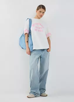 Футболка с принтом, Бежевый