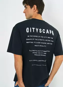 Футболка с принтом, Черный