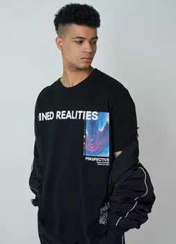 Футболка с принтом, Черный