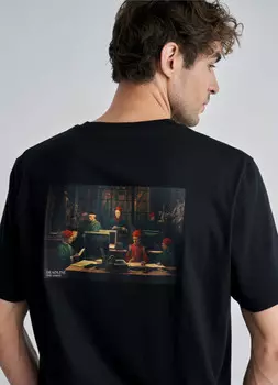 Футболка с принтом, Черный