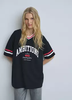 Футболка с принтом, Черный