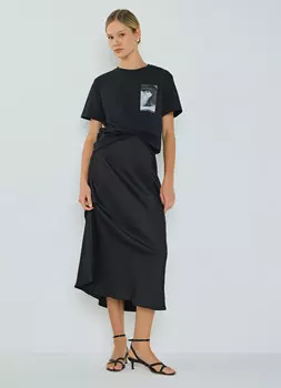 Футболка с принтом, Черный