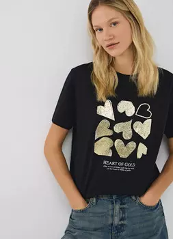 Футболка с принтом, Черный