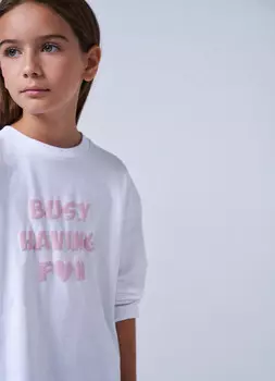 Футболка с принтом для девочек, Белый