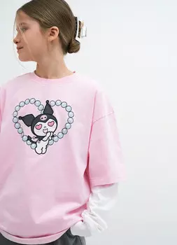 Футболка с принтом для девочек, Розовый