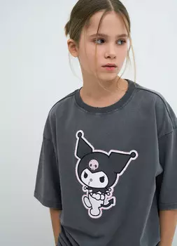 Футболка с принтом для девочек, Серый