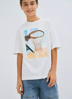 Футболка с принтом для мальчиков, Бежевый