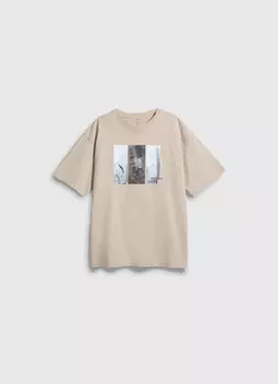 Футболка с принтом для мальчиков, Бежевый