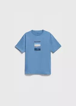 Футболка с принтом для мальчиков, Голубой