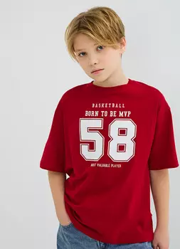 Футболка с принтом для мальчиков, Красный