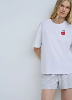 Футболка с принтом Hello Kitty, Белый
