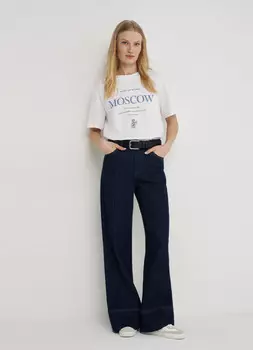 Футболка с принтом «Москва», Белый