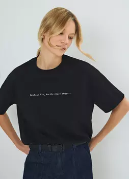 Футболка с принтом O'STIN x Яндекс Книги, Черный