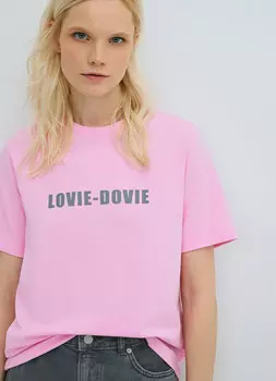 Футболка с принтом, Розовый