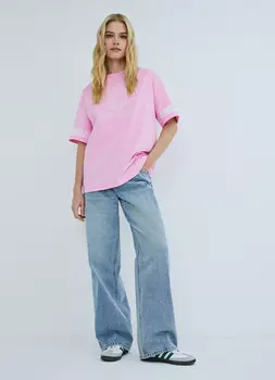 Футболка с принтом, Розовый