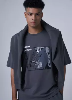 Футболка с принтом, Серый