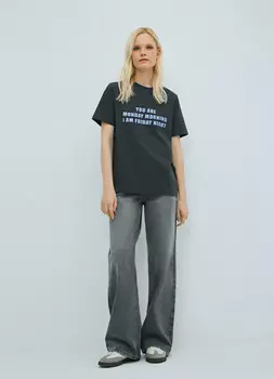 Футболка с принтом, Серый