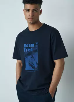 Футболка с принтом, Синий