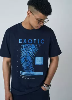 Футболка с принтом, Синий