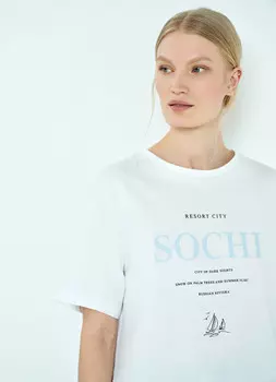 Футболка с принтом «Сочи», Бежевый
