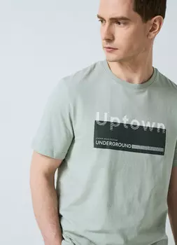 Футболка с принтом, Зеленый
