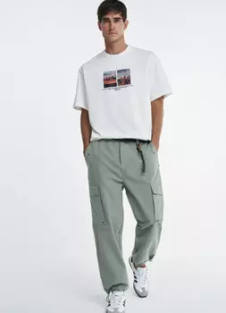 Футболка с природным термопринтом O'STIN х Экспедиция, Белый