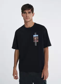 Футболка с природным термопринтом O'STIN х Экспедиция, Черный