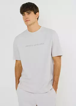 Футболка с текстовым принтом, Белый