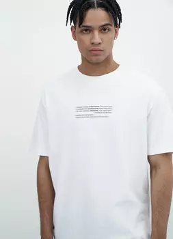 Футболка с текстовым принтом, Белый
