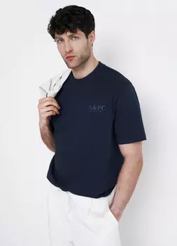 Футболка с текстовым принтом, Синий