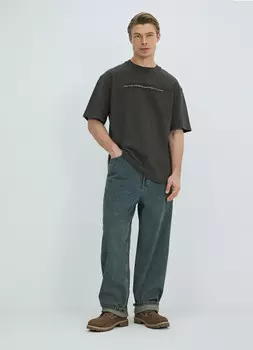 Футболка с текстовым принтом, Зеленый