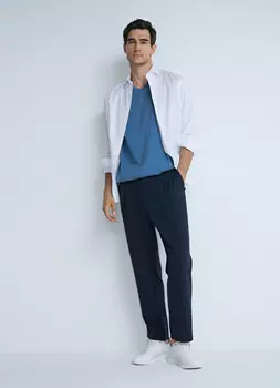 Футболка с V-образным вырезом, Синий