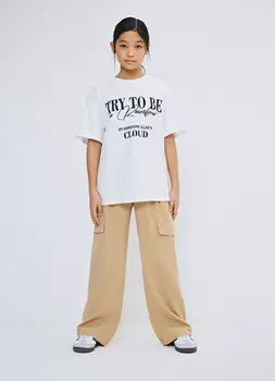 Футболка с вышивкой для девочек, Белый