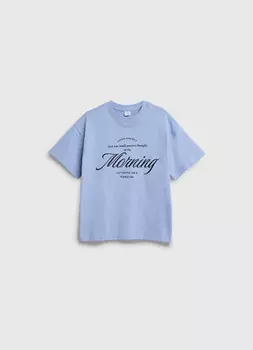 Футболка с вышивкой для девочек, Голубой