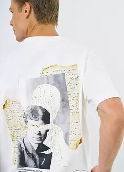 Футболка с вышивкой и портретом Есенина O'STIN x Яндекс Книги, Белый