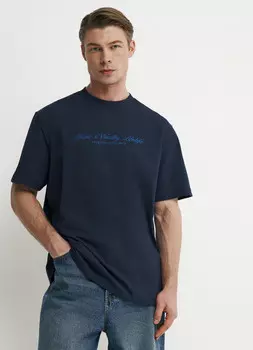 Футболка с вышивкой, Синий