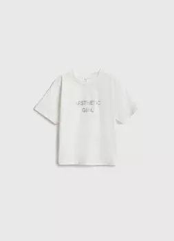 Футболка со стразами для девочек, Белый