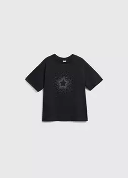 Футболка со стразами для девочек, Черный