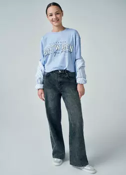 Футболка свободная для девочек, Голубой