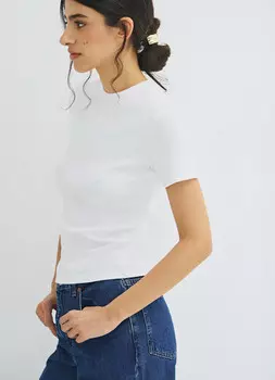 Футболка в рубчик, Белый