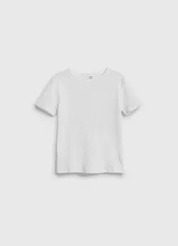 Футболка в рубчик для девочек, Белый