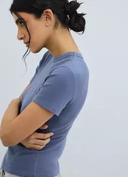 Футболка в рубчик, Синий