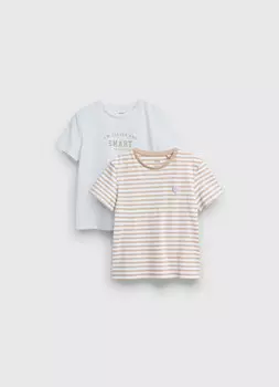 Футболки для девочек, 2 шт., Белый