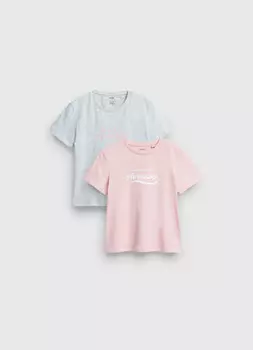 Футболки для девочек, 2 шт., Розовый